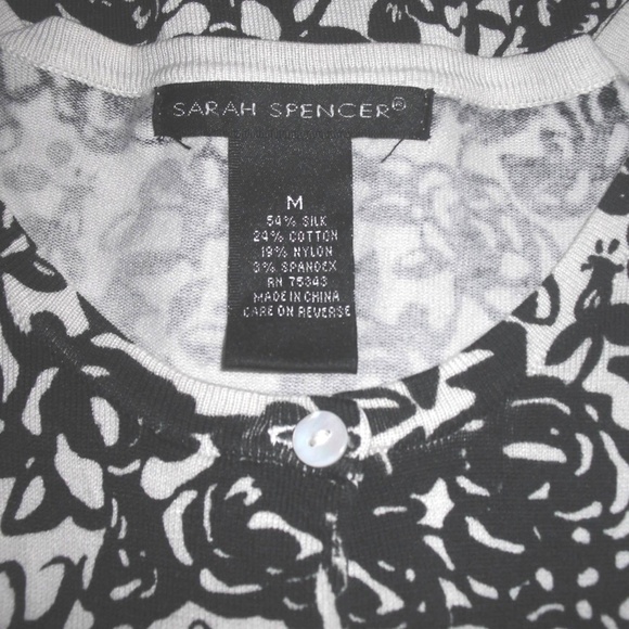 SARAH SPENCER sweater Silk blend Cardigan Floral - Picture 4 of 4